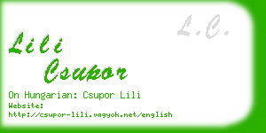 lili csupor business card